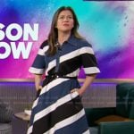 Kelly's striped denim dress on The Kelly Clarkson Show