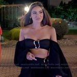 Kelsey’s black crop top and skirt on The Real Housewives of Rhode Island