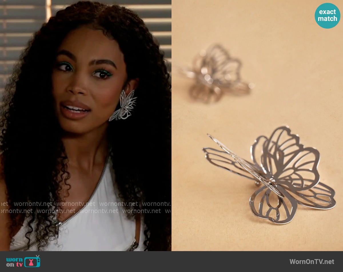 Khoi Eydi Earrings worn by Chelsea Hamilton (RhonniRose Mantilla) on Beyond the Gates