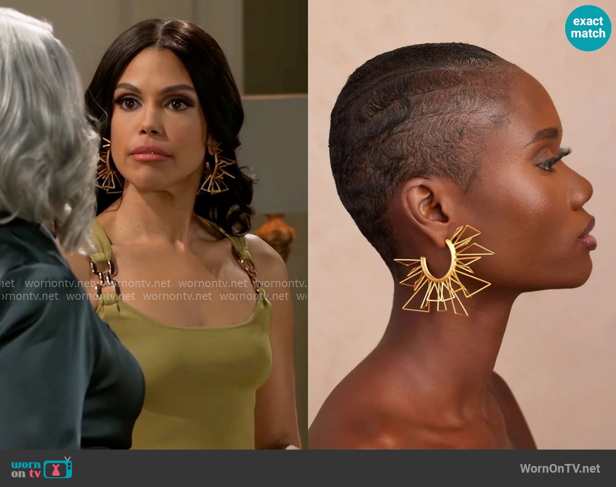 Khoi Large Simi Hoop worn by Dani Dupree (Karla Mosley) on Beyond the Gates