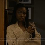 Kiesha’s white chunky knit cardigan on The Chi