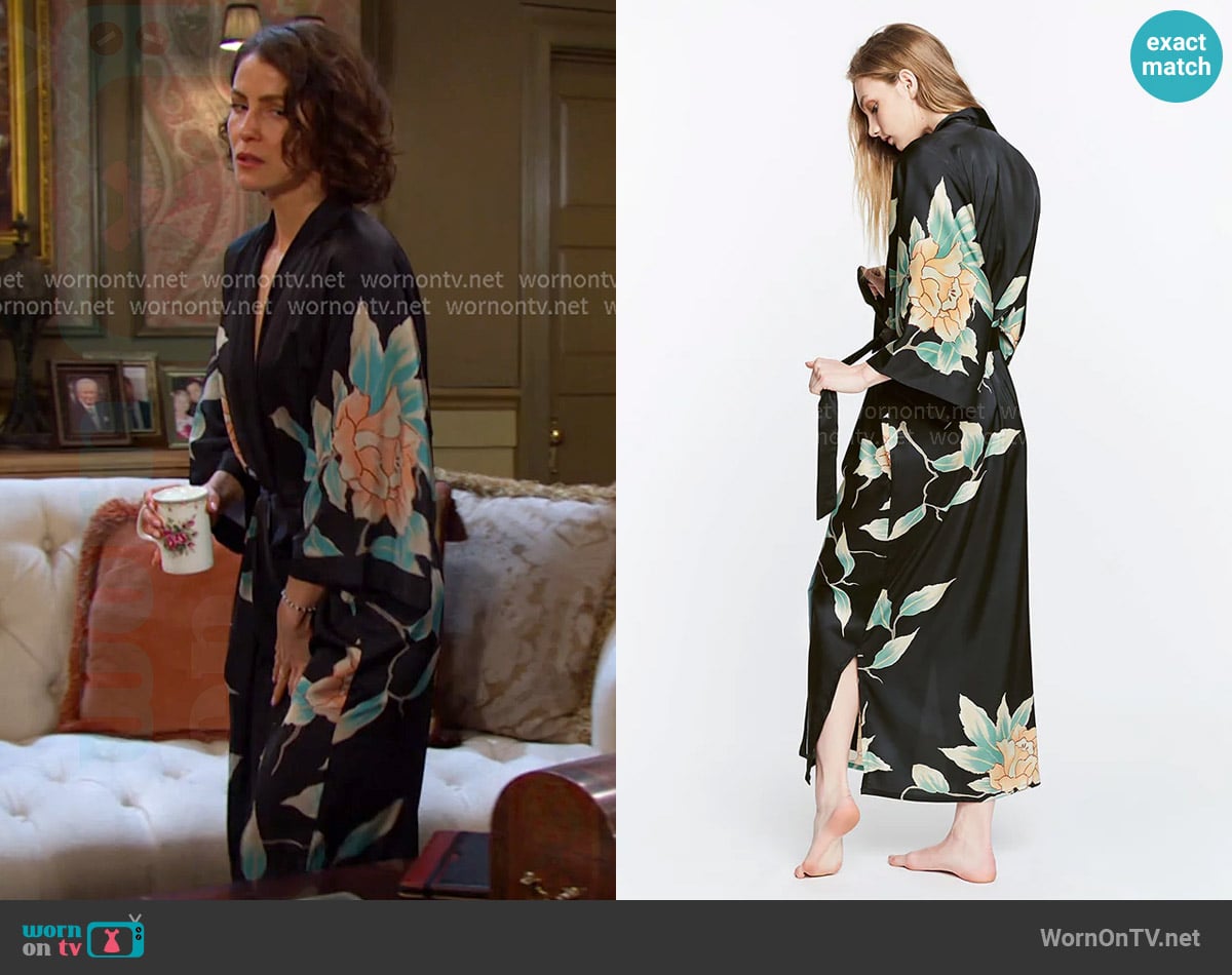 Kim + Ono Aimi Kimono Robe worn by Sarah Horton (Linsey Godfrey) on Days of our Lives