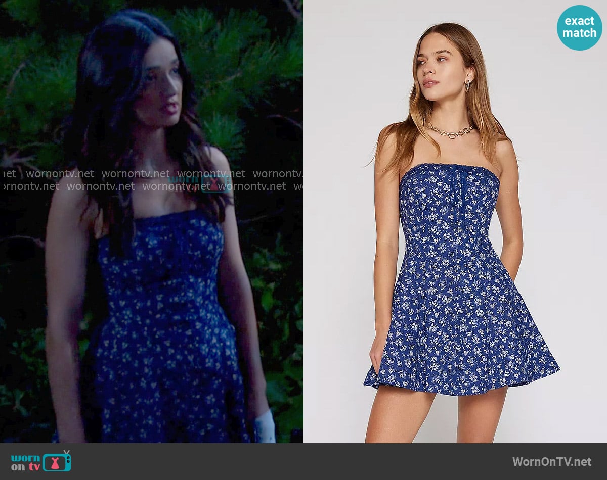 Kimchi Blue Addison Floral Mini Dress worn by Arianna Horton (Marissa Reyes) on Days of our Lives