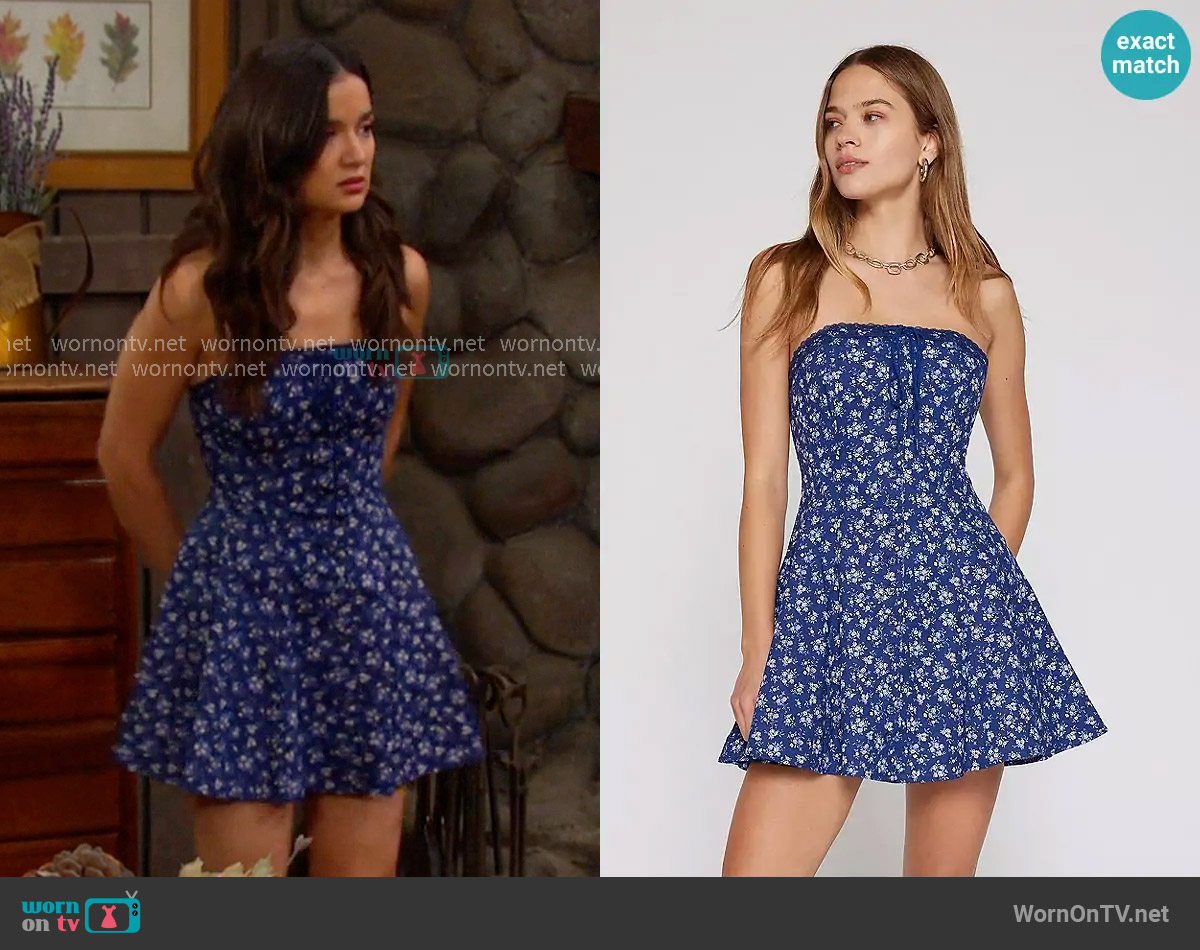 Kimchi Blue Addison Floral Mini Dress worn by Arianna Horton (Vico Escorcia) on Days of our Lives