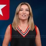 Kit's black contrast stripe vest on Access Hollywood