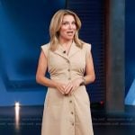 Kit’s khaki sleeveless shirtdress on Access Hollywood