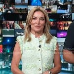 Kit's mint button tweed vest on Access Hollywood
