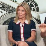 Kit’s navy contrast dress on Access Hollywood