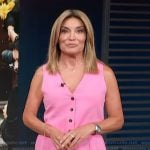 Kit's pink button vest and short set on Access Hollywood