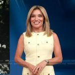 Kit’s yellow tweed dress on on Access Hollywood