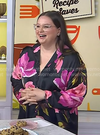 Krissy Downey’s black floral shirt on Today