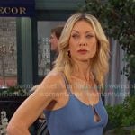 Kristen’s blue ribbed u-neck dress on Days of our Lives