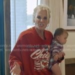 Kristi’s red Kansas City print sweatshirt on The McBee Dynasty Real American Cowboys