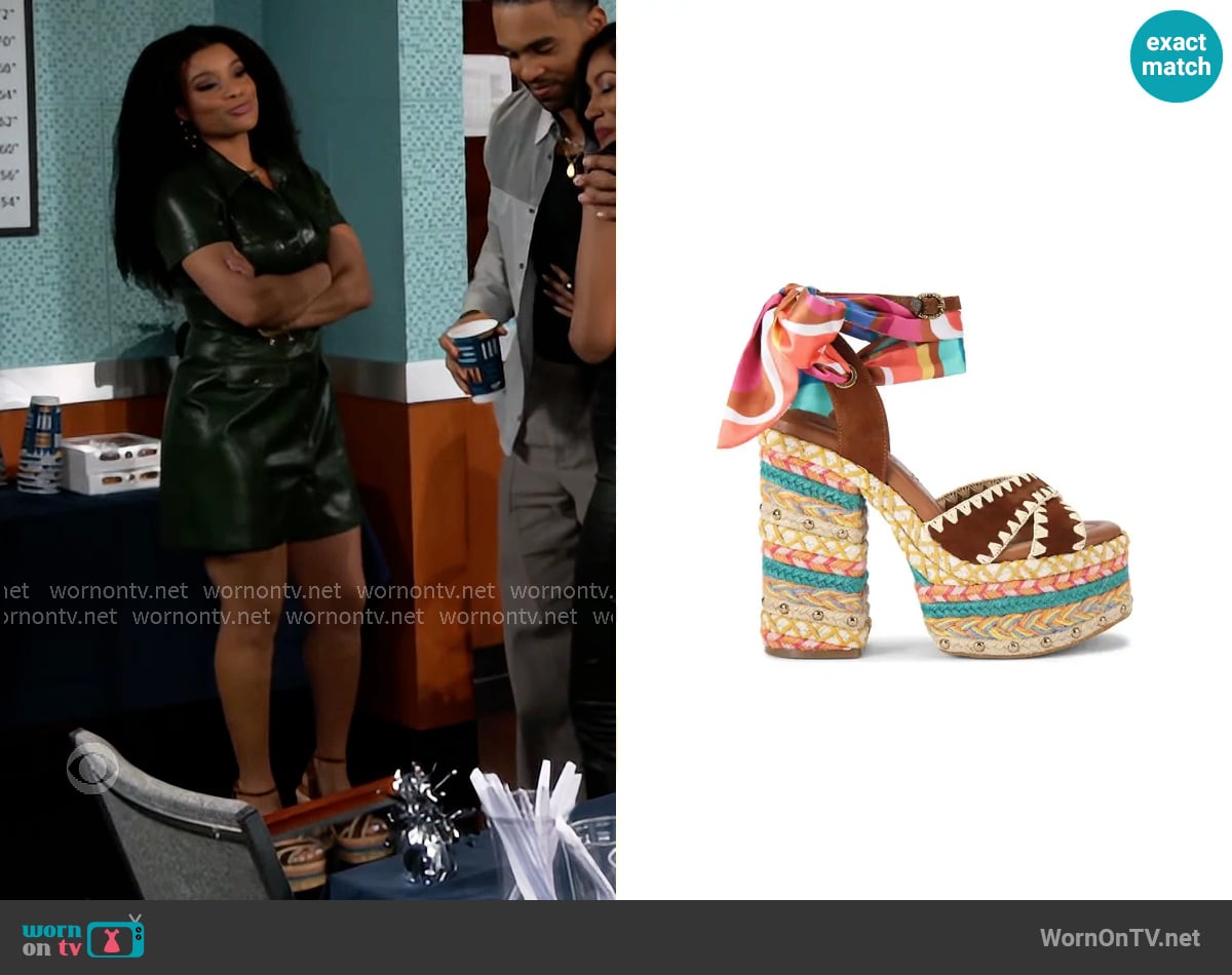 Kurt Geiger Chelsea Platform Sandal worn by Eva Thomas (Ambyr Michelle) on Beyond the Gates