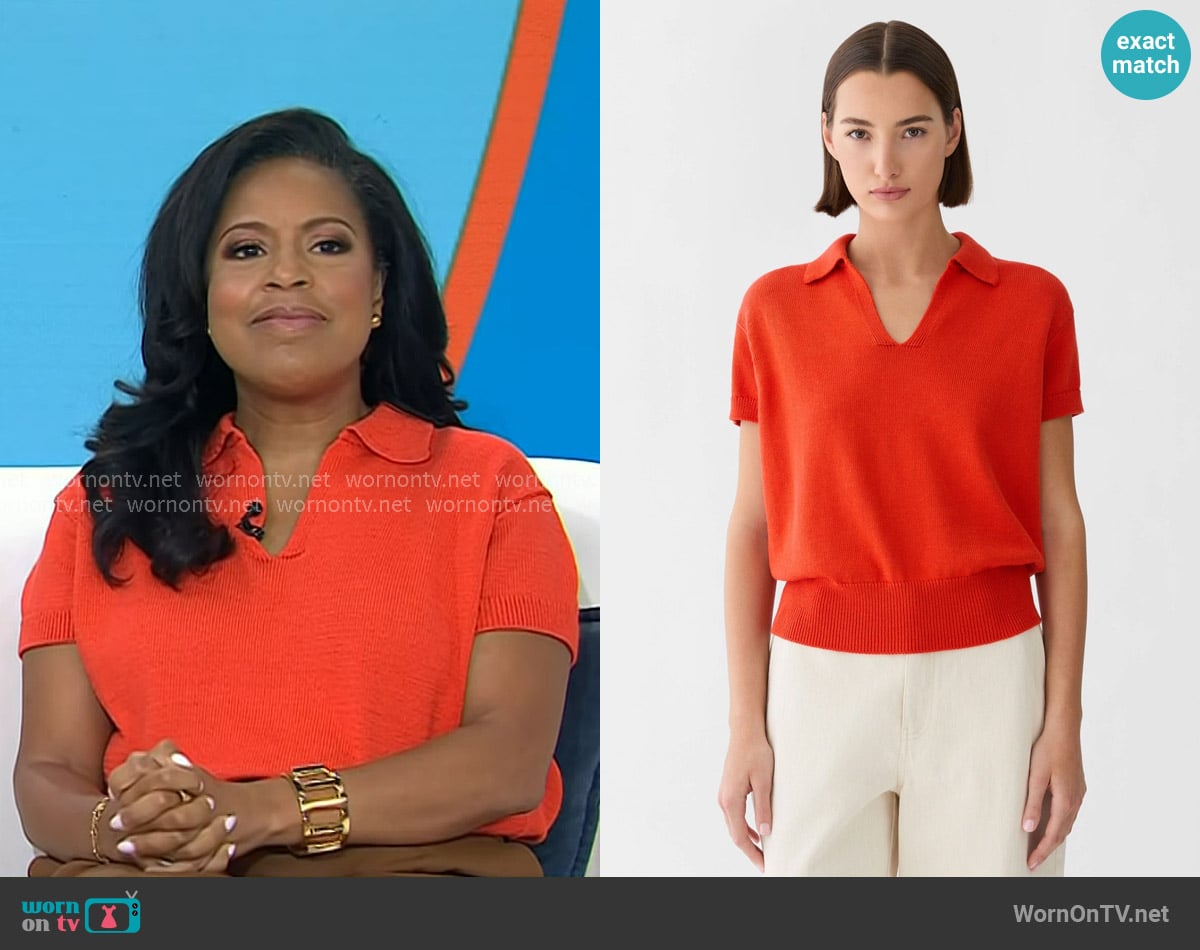 Sheinelle’s red polo sweater on Today
