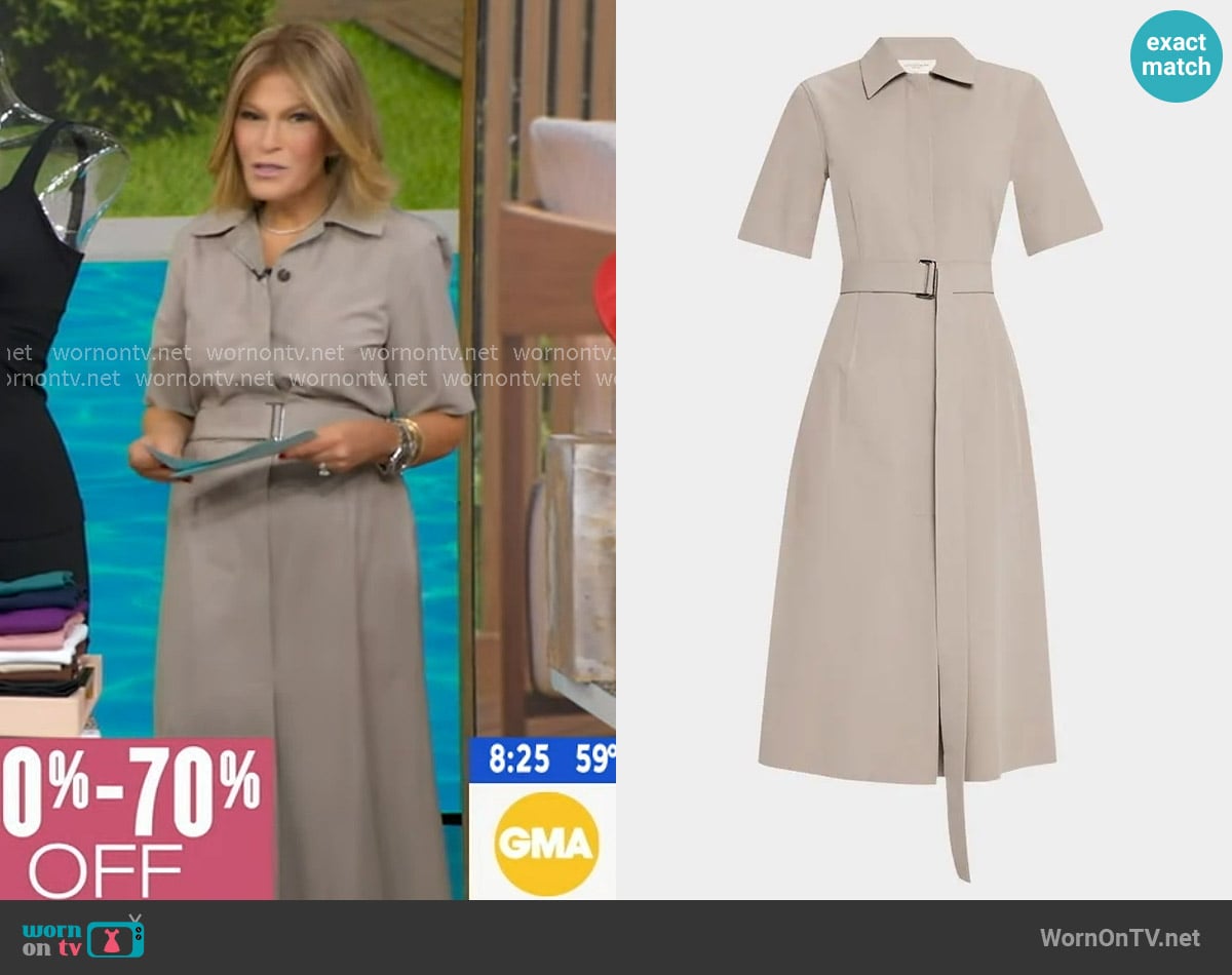 Lafayette 148 NY Belted Pick Stitch Midi Shirtdress worn by Tory Johnson on Good Morning America