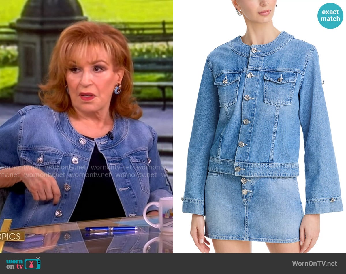 L'Agence Anouk Denim Button-Front Jacket worn by Joy Behar on The View