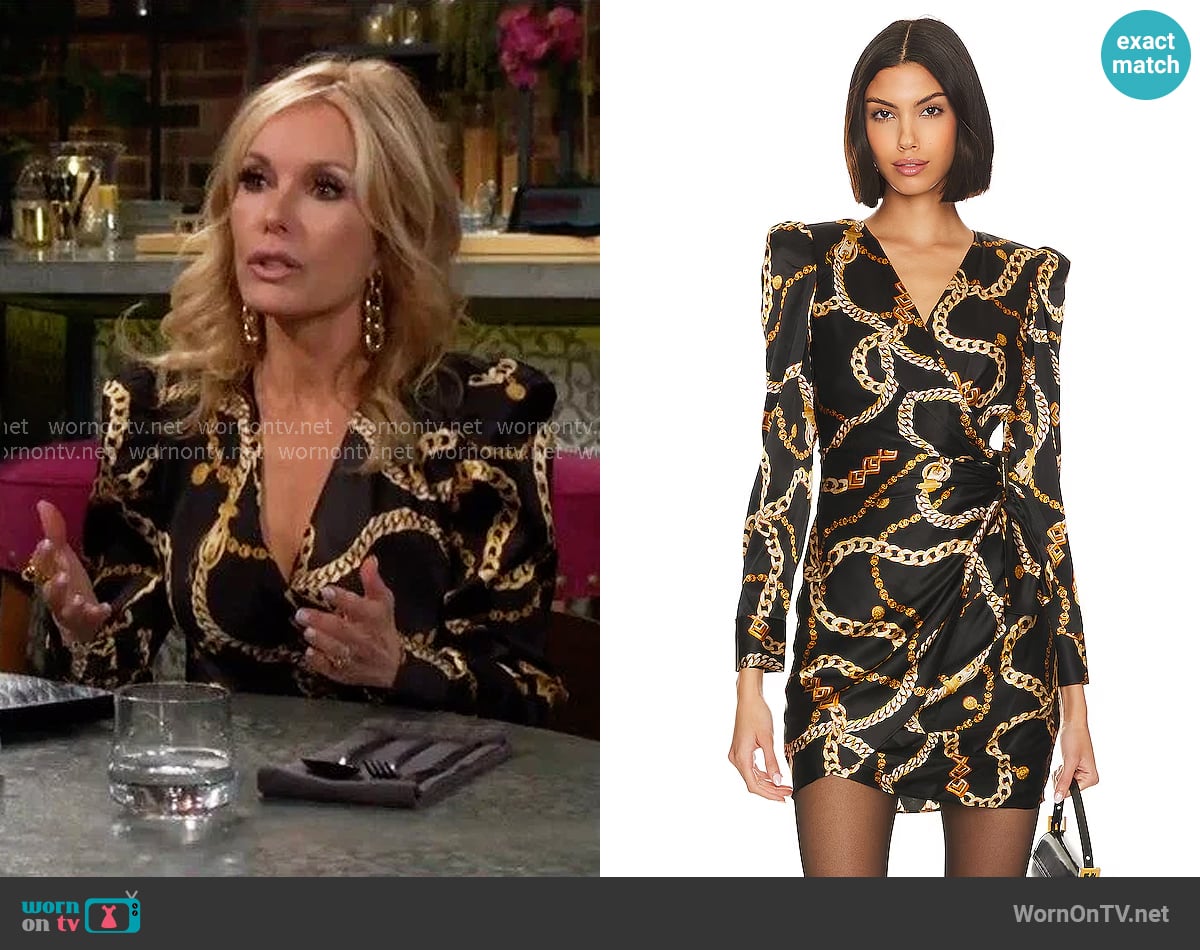 L'Agence Clarice Wrap Dress worn by Lauren Fenmore (Tracey Bregman) on The Young and the Restless