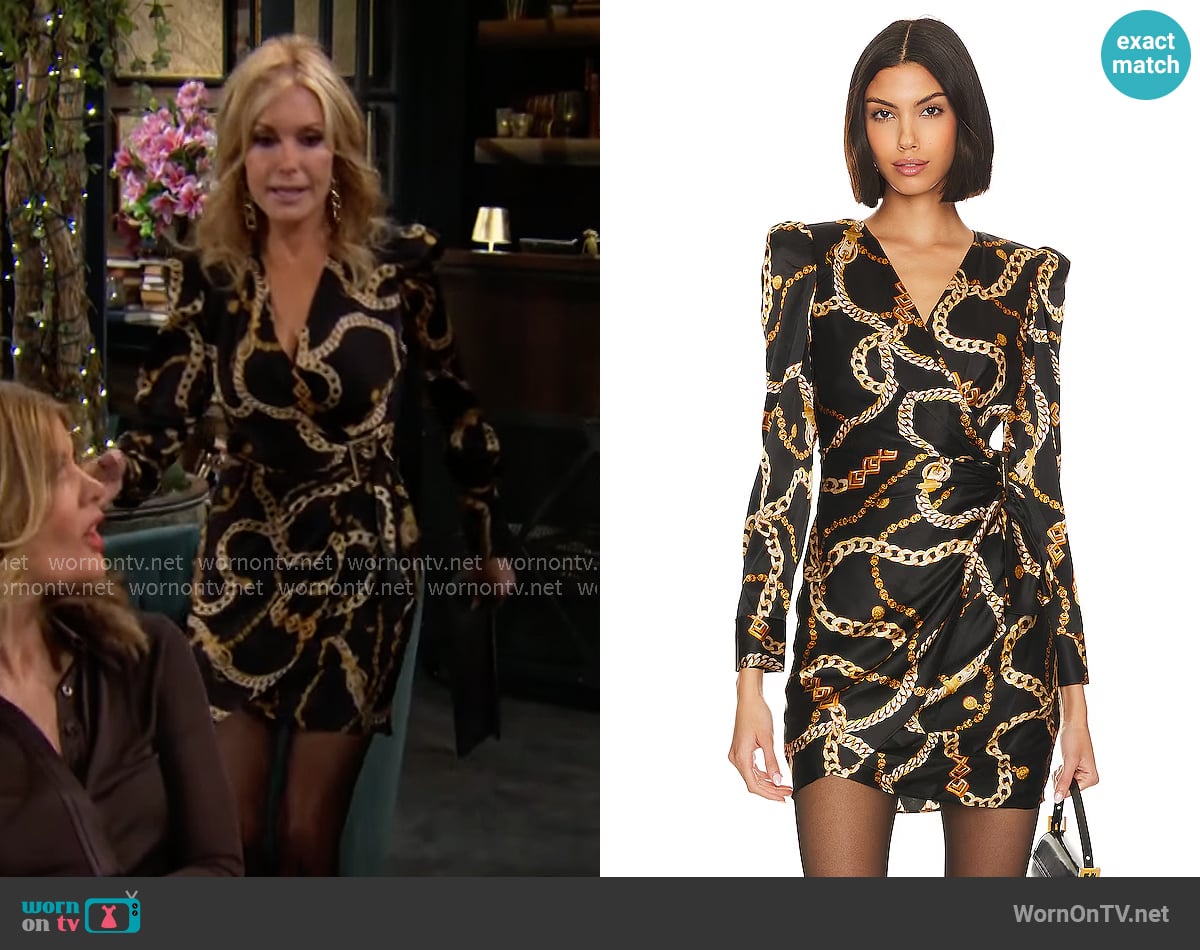 L'Agence Clarice Wrap Dress worn by Lauren Fenmore (Tracey Bregman) on The Young and the Restless