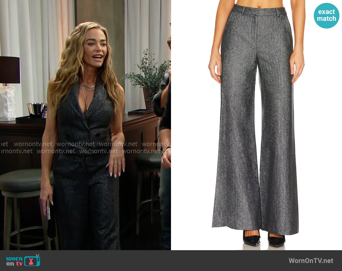 L'Agence Pilar Wide Leg Pant in Grey worn by Shauna Fulton (Denise Richards) on The Bold and the Beautiful