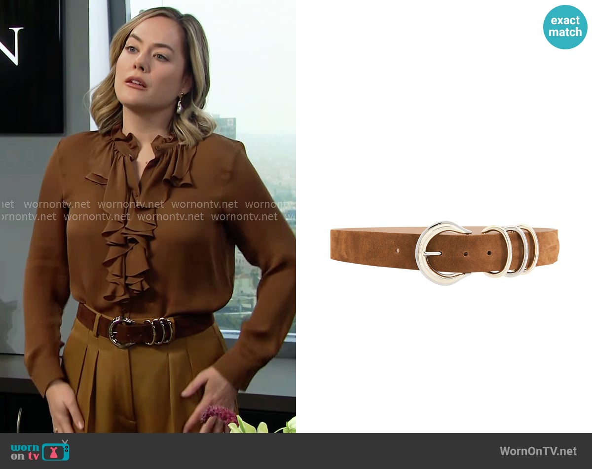 L'Agence Tobar Leather Belt worn by Hope Logan (Annika Noelle) on The Bold and the Beautiful