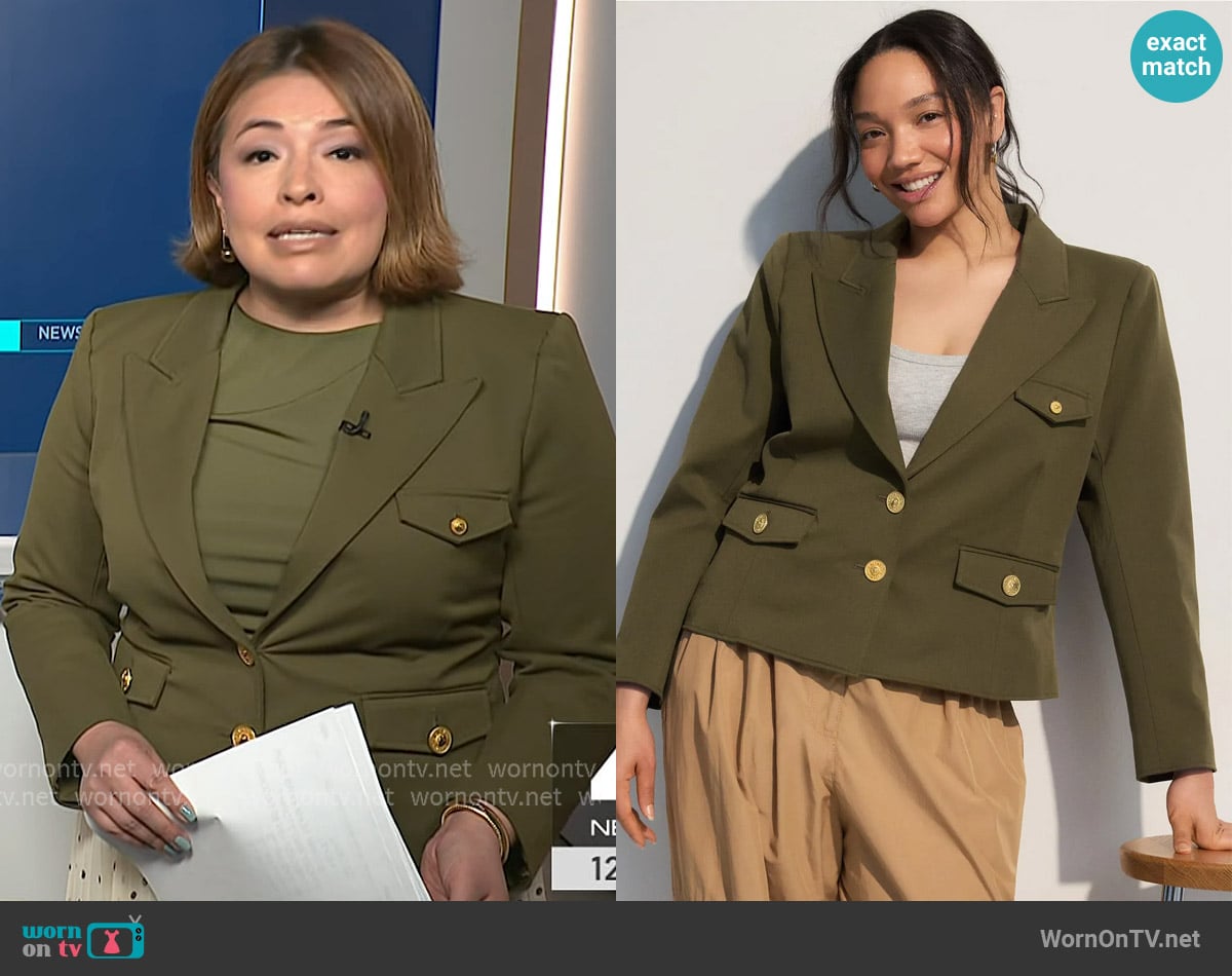 L'Agence Wylla Structured Blazer worn by Gilma Avalos on NBC News Daily