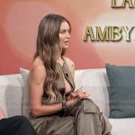 Lala Kent’s olive satin bustier top and pants on Access Hollywood