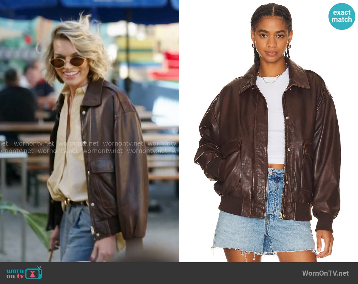 Lamarque Tatum Jacket in Dark Brown worn by Lindsay Hubbard on In The City