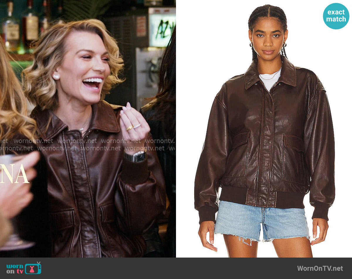 Lamarque Tatum Jacket in Dark Brown worn by Lindsay Hubbard on In The City