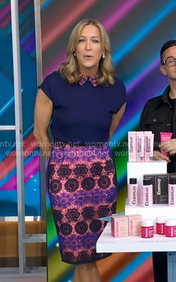 Lara’s navy lace dress on Good Morning America
