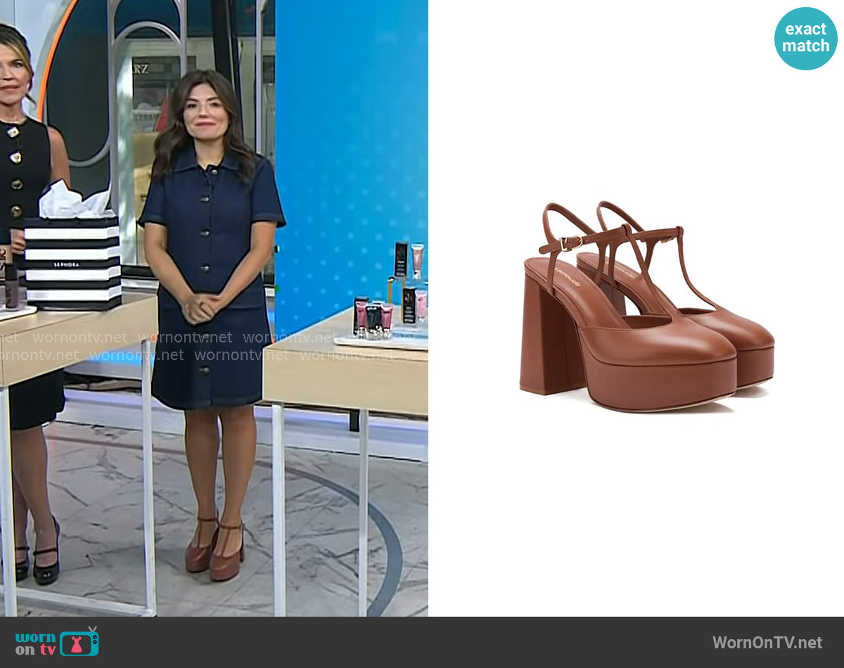 Larroudé Pixie Ankle Strap Platform Pump worn by Adrianna Barrionuevo Brach on Today