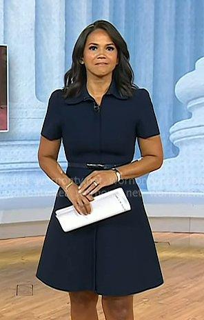 Laura’s navy collared mini dress on Today