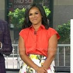 Laura’s orange cap sleeve shirt and floral skirt on Today