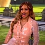 Laverne Cox’s beige leather jacket on The View