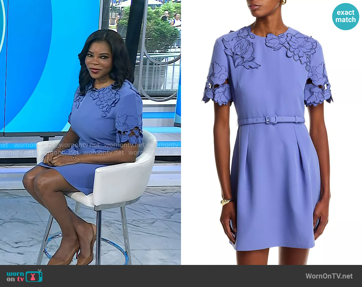 Dr. Michelle Henry’s blue floral embroidered dress on Today