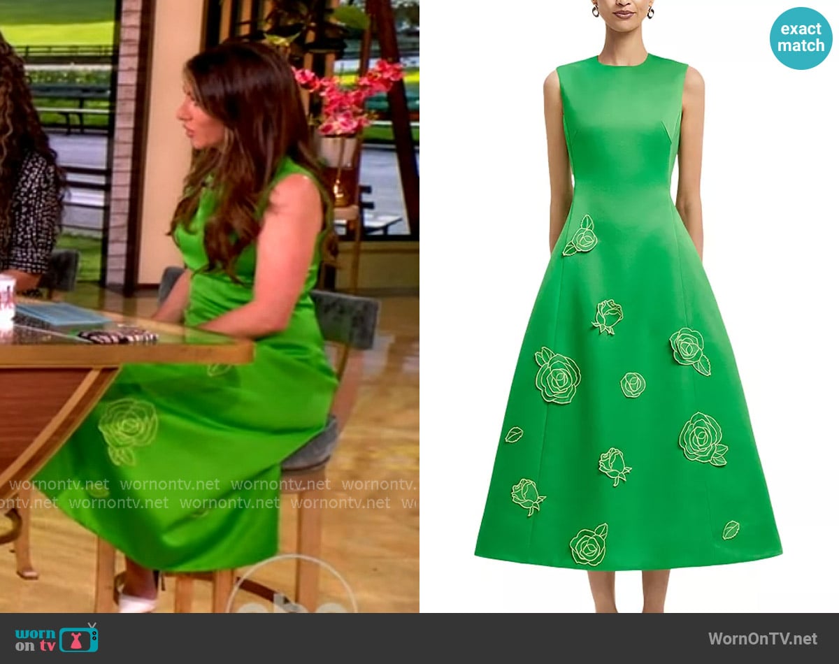 Leo Lin Cleo Appliqué Sleeveless Midi Dress worn by Alyssa Farah Griffin on The View