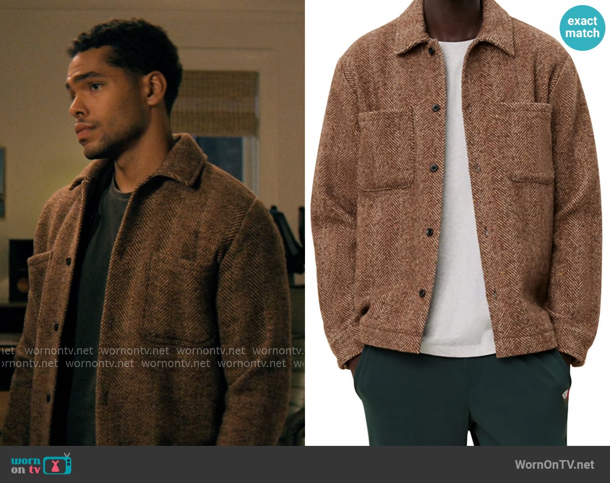 Les Deux Milian Regular Fit Wool Shirt Jacket worn by Kel Washington (Nicholas Duvernay) on Not Suitable For Work