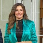 Leslie Lopez’s green satin blazer on Good Morning America