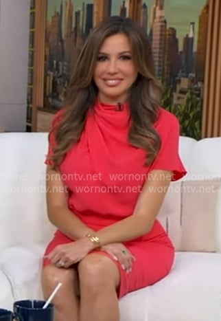 Leslie Lopez’s pink gathered dress on Good Morning America