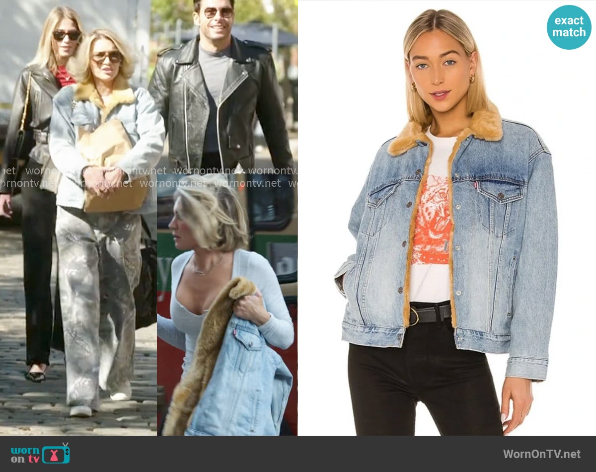 Levis Reversible Faux Fur & Denim Trucker Jacket worn by Lindsay Hubbard on In The City