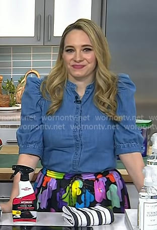 Lexie Sachs’s puff sleeve denim shirt on Today