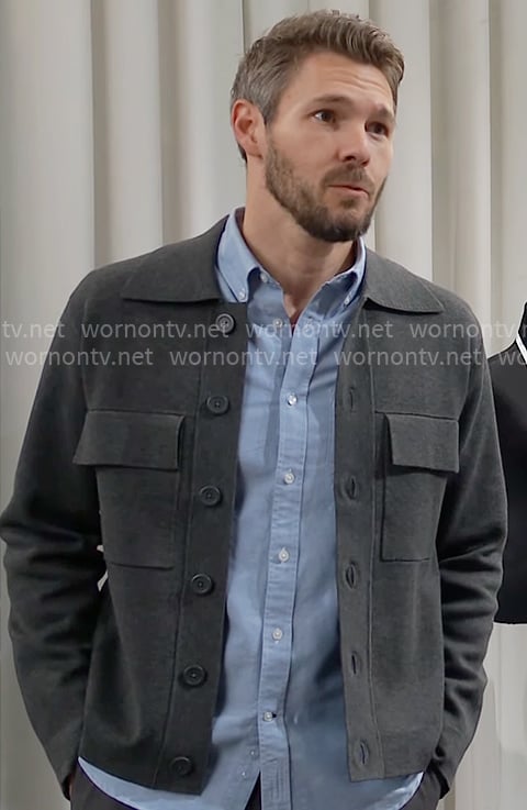 Liam’s grey jacket on The Bold and the Beautiful