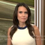 Lilia Luciano’s white dress with blue trims on CBS Mornings