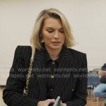 Lindsay’s black pinstripe suit on In The City