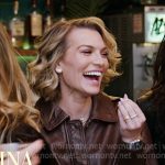 Lindsay’s dark brown leather jacket on In The City