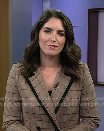 Liz’s beige windowpane check blazer on Today
