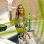 Liz’s floral v-neck sleeveless dress on The Real Housewives of Rhode Island