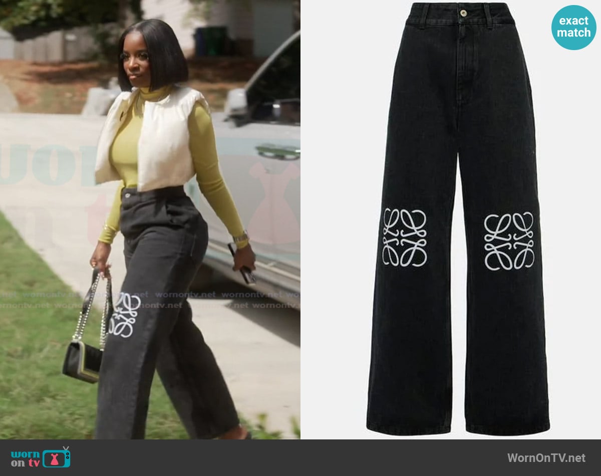 Loewe Anagram Baggy Jeans Loewe worn by Shamea Morton Mwangi on The Real Housewives of Atlanta
