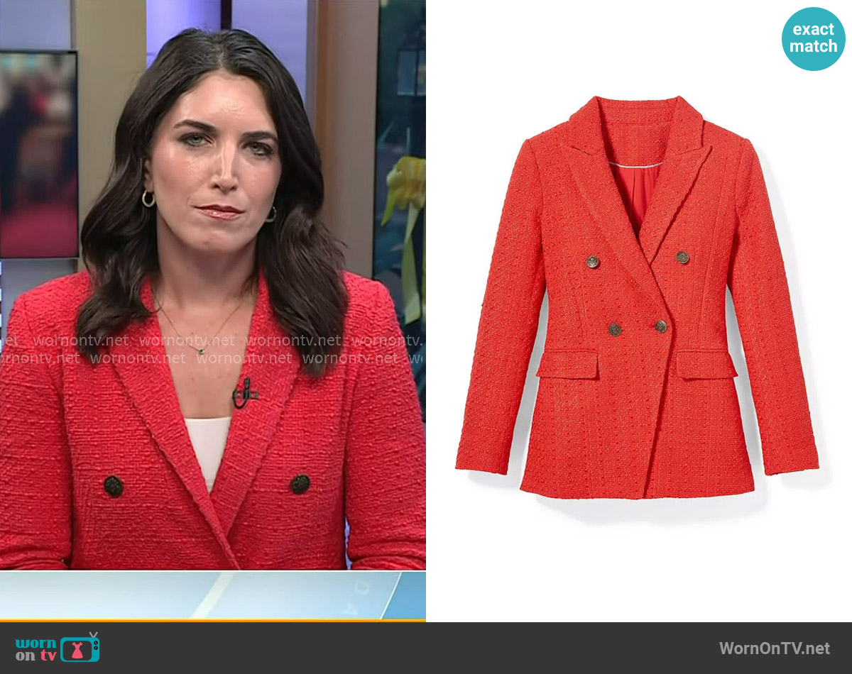 Loft Tweed Double Breasted Blazer worn by Liz Kreutz on Today