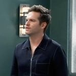 Lucas' navy zip up shirt on General Hospital